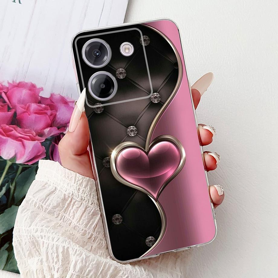 For Xiaomi Poco M7 Pro 5G X7 Pro Back Cover Girly Fashion Flower Butterfly Painting Soft TPU Clear Fundas PocoM7 Pro X7Pro Case
