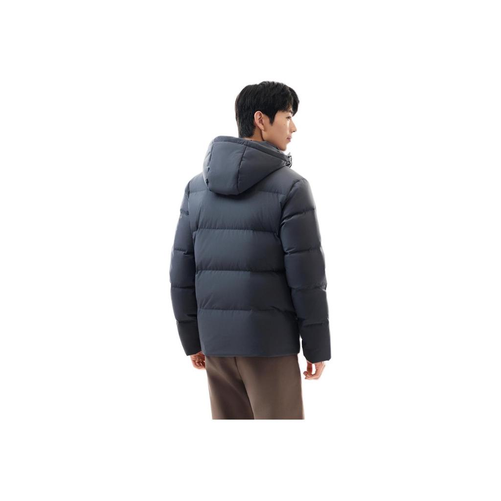 Anta Solid Color Zipper Hooded Versatile Casual Simple Down Jacket Men Outerwear 952547901-4