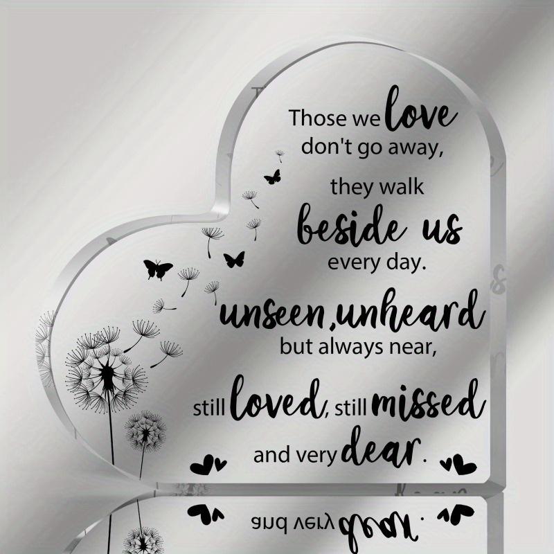 

Condolences Gifts for Loss of Father/Mother, Heart-shaped Acrylic Dandelions Sign Desk DecorFestival statue decorations чистый