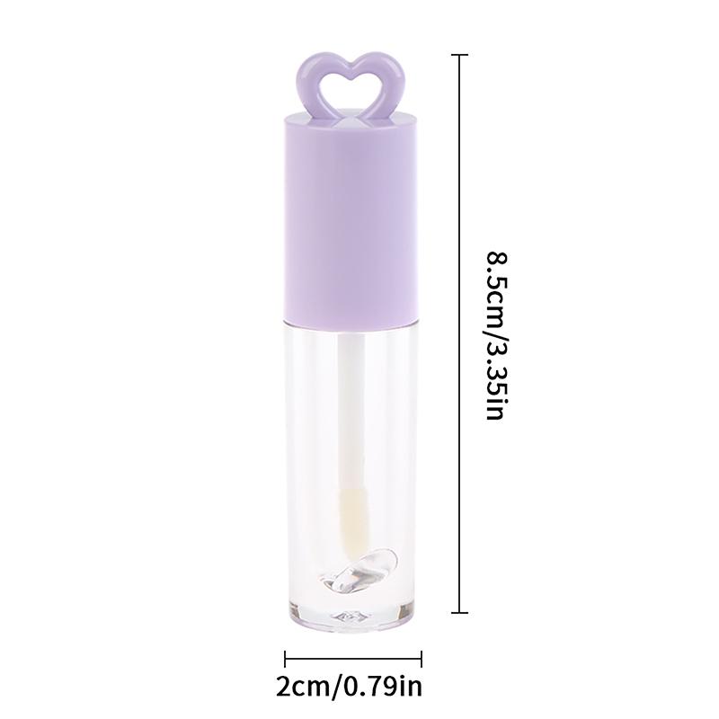 Tubo Smalto Labbra Rosa a Forma di Cuore da 2,5 ml con Portachiavi e Bastoncino Pennello Tubo Lucidalabbra Flacone Vuoto Contenitore Glassa per Labbra Strumento Trucco