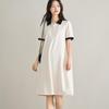 October Mommy Women's Summer Color-Block Polo Maternity Dress