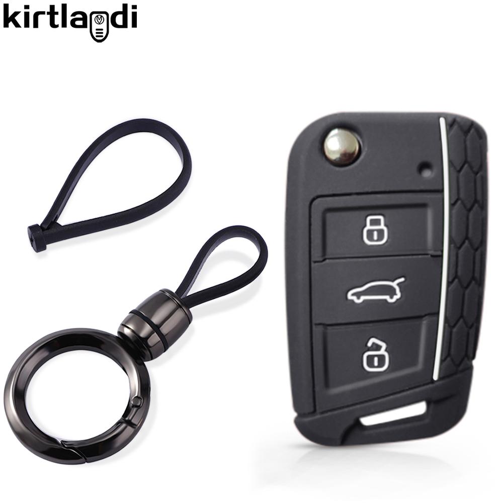 For Skoda Superb Octavia Fabia Rapid Kodiaq For Vw Golf 7 Gti Polo Touran Tiguan For Seat Ibiza Leon Car Key Case Cover Caps Fob