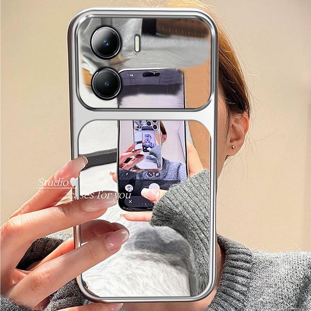 Case for Vivo Y56 5G,Y16,Y15s,Y15A,Y01 Trending Big Window Cover Mirror Phone Casing