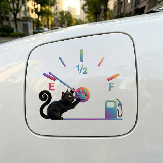 Auto Kraftstofftank Aufkleber Wasserdicht Lustig Auto Tankdeckel Sticker Cartoon Katzen Hunde Auto Tankanzeige Aufkleber für die meisten Fahrzeuge LKW SUVs