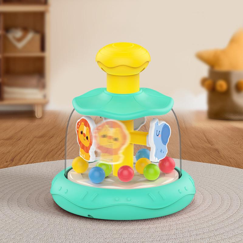 Baby Press Rotating Toy Skills Educational Toy Pink Green Press Spinning Animals Educational Toy Interactive Games Birthday Gift