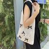 Yogodlns Bow Design Knitting Shopper Shopping Bag Female Shoulder Bags For Women Korean Fashion Soft Handbags Trend Travel Tote Bag