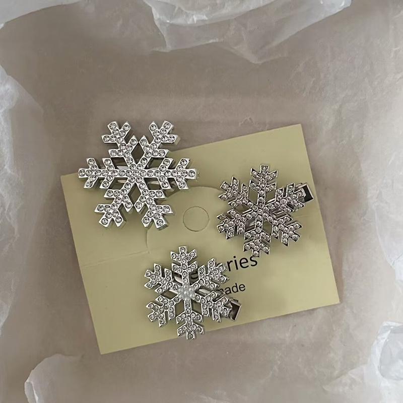 

2 шт. заколка для волос в виде снежинки, черная заколка для волос с жемчугом, аксессуары для волос