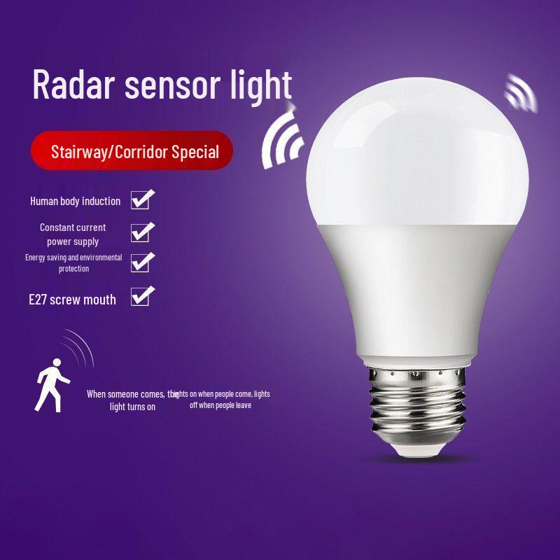 E27 LED Motion Sensor Bathroom Bulb with Sound and Light Control