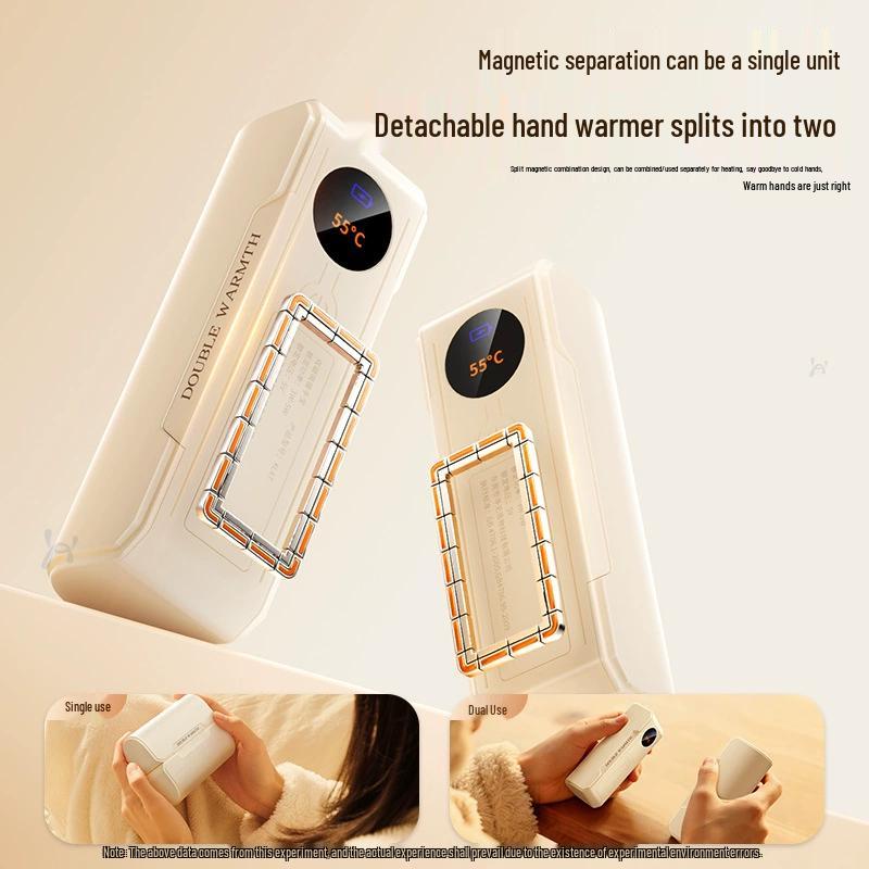 Chauffe-mains magnétique 2-en-1 rechargeable par USB