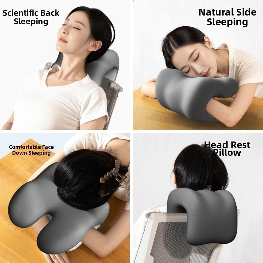 Washable Cover Office Chair Headrest Double Support Breathable Neck Support Pillow Comfortable Non-slip Foam Pillow for Napping