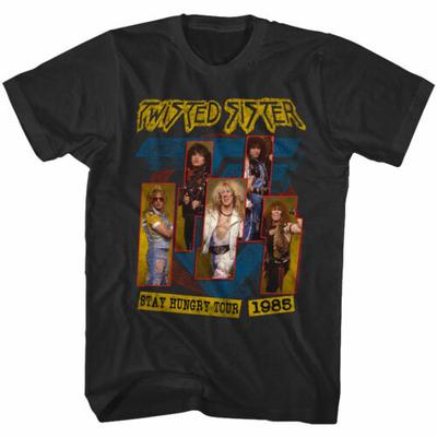 Twisted Sister Stay Hungry Tour 85 Herren's T-Shirt Rockband Heavy Metal Live Top - Herren Sommer Baumwolle Grafik-T-Shirt