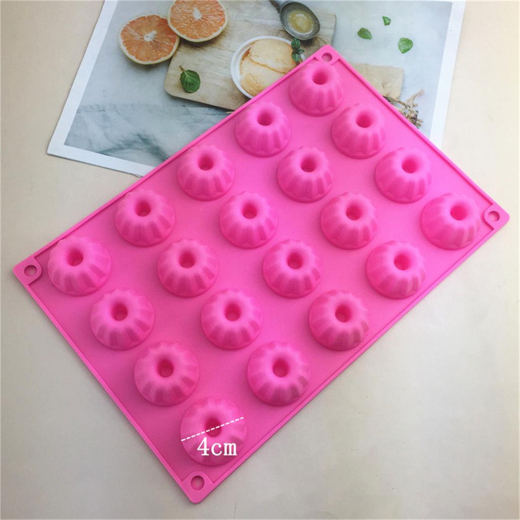 Functional 20 Slot Mini Silicone Bundt Cake Moulds Non Stick Baking Moulds For Cakes Muffins Brownies And Puddings