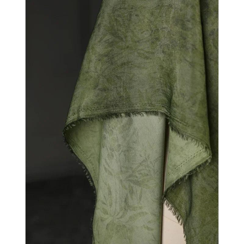 50/100x145cm Retro Wizard of Oz Green Grass Dyed Sky Silk Dark Texture Fried Color Shirt Cardigan Culottes Designer Fabric