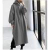 Fleecegefütterte lange Hoodies Damen Herbst Winter Mode Lässig Einfarbig Locker Langarm Kapuzenpullover Tops Y2K Damen Sweatshirts