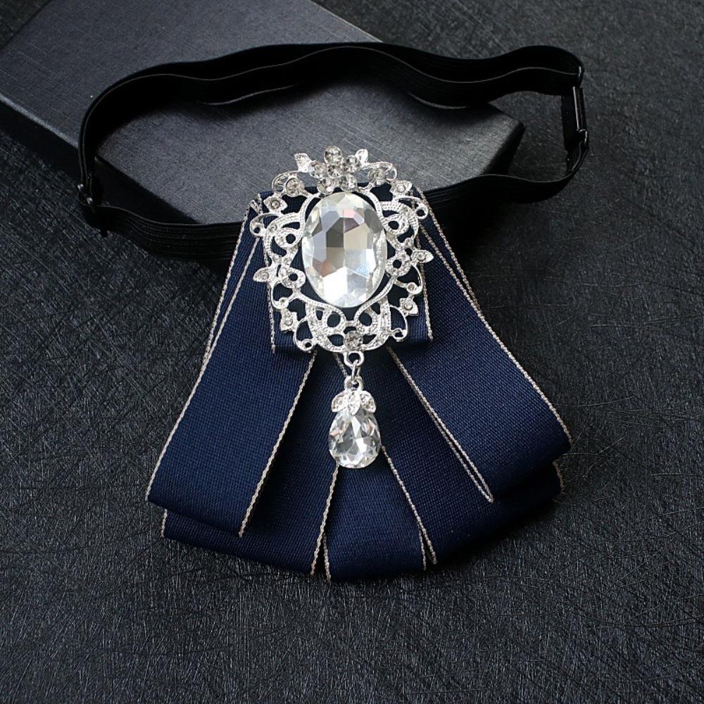 Polyester Strass Fliege Einfarbige Hemdkragen Luxus Band Fliege Täglich