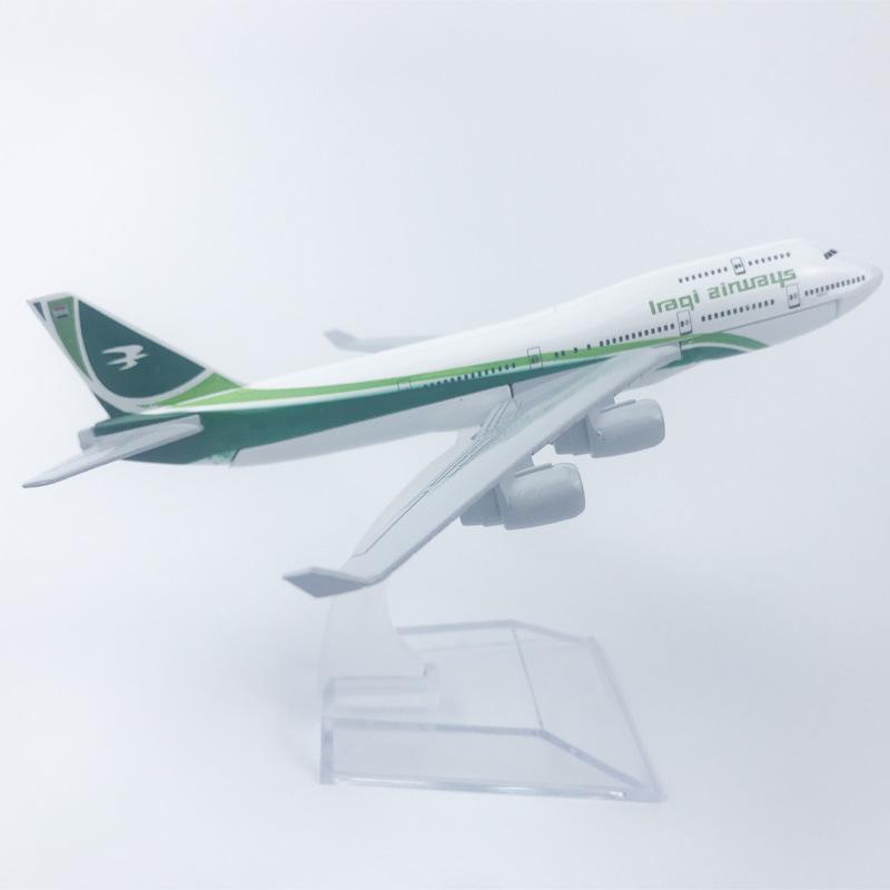 B747-400 Aircraft Collectible 16CM Iraqi Airways 1:400 Scale Alloy Metal Airplane Model With Stand Gift Display Souvenir Model