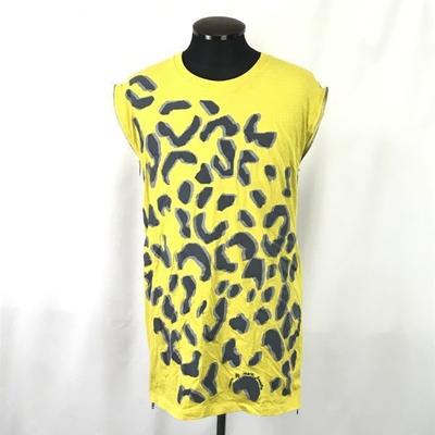 Marc Jacobs Flock Process Sleeveless Dress Size S Yellow Cut Sew T Shirt Side Zipper(USED)