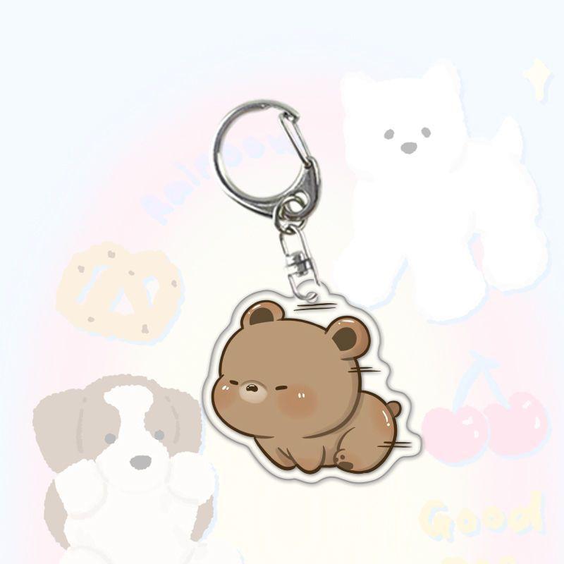 Running Animal Cat Dogs Pets Acrylic Funny Toy Animal Key Ring for Women Men DIY Car Handbag Phone Case Pendant Accessories Gift