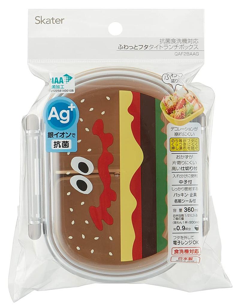 Skater Bento 360ml with a Fluffy Made in Single Dishwasher and Microwave Burger Concus for Boys and Children's Box, Capacity, Lid, Japan, Tier, Safe,
