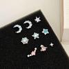 316L Titanium Steel Star Ear Stud with Inlaid Zirconium - High-End Light Luxury Earring