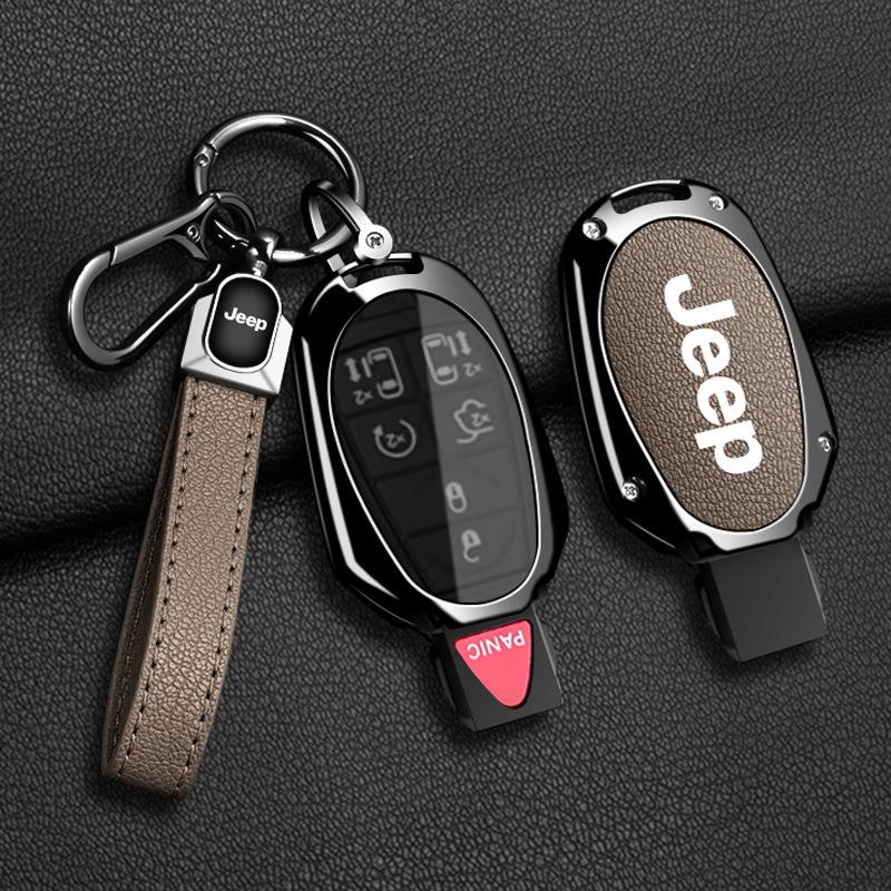 Compatible Jeep Key Case for Compass, Renegade, Cherokee, Grand Commander, Grand Cherokee