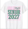 Cute Striped High School Graduation Senior Class of 2027 T-Shirt