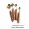 Copper & Acacia Wood Handle Measuring Spoons and Cups: 8-Piece Stainless Steel Set for Baking & Coffee