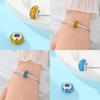 Copper Beads Pendant Couple Security Chain Golden Sun, Glass Beads Charm For Women Bracelet Engagement Jewelry Gift