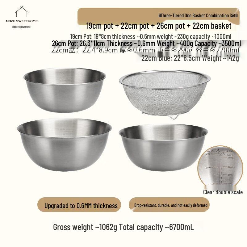 ZISIZ 304 Stainless Steel Mixing Bowl