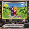 Wall Hanging Tapestry Custom NameTeletubbies Pattern Personalized Printed Fabric Wall Decor