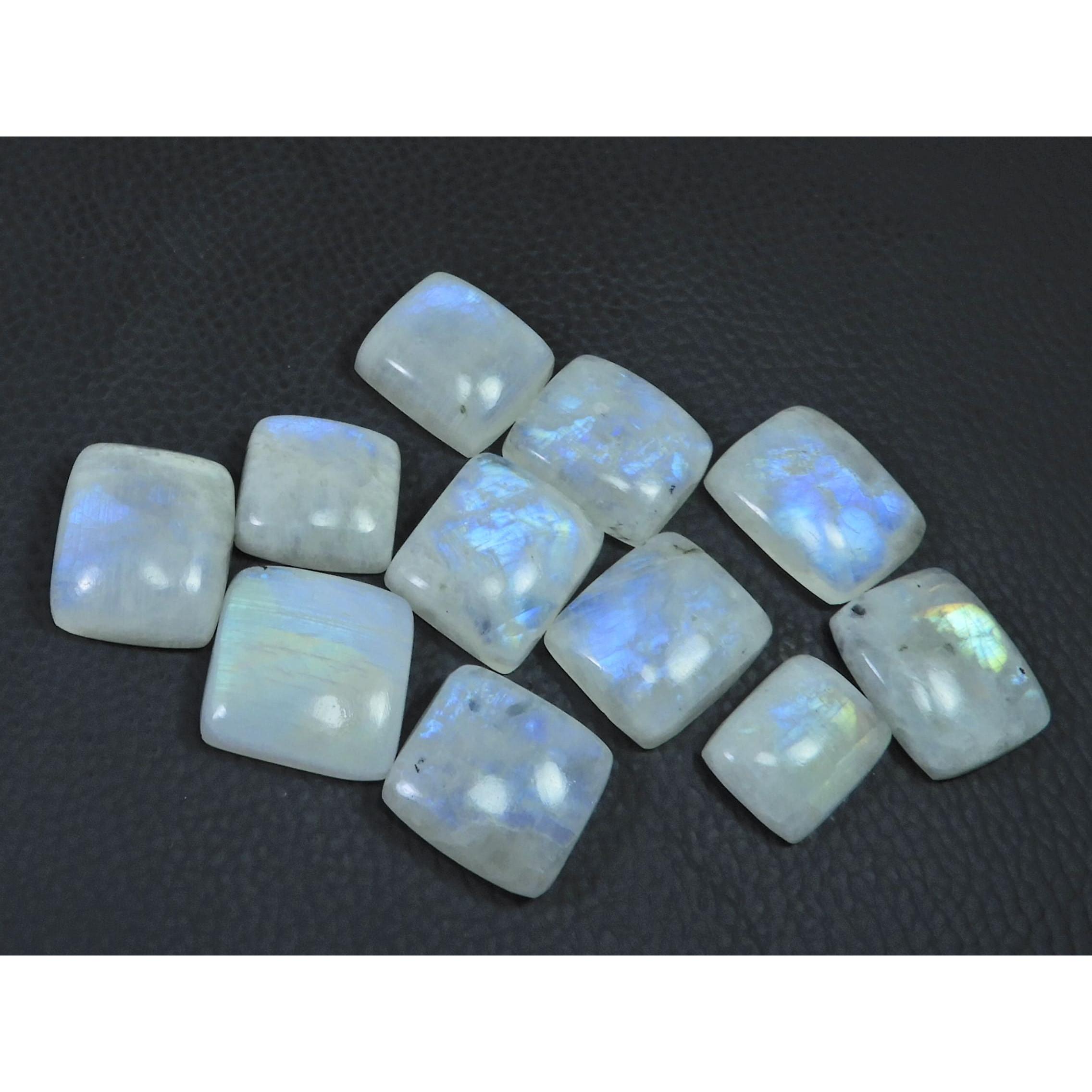 

17-19 мм Натуральный радужный лунный камень Октагон Кабошон Свободный драгоценный камень Лот 11 шт. C-525