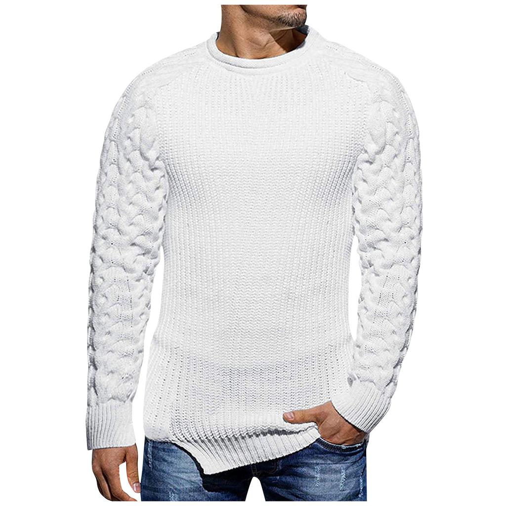 Men's Casual O-neck Loose Cotton Sweater Pullover