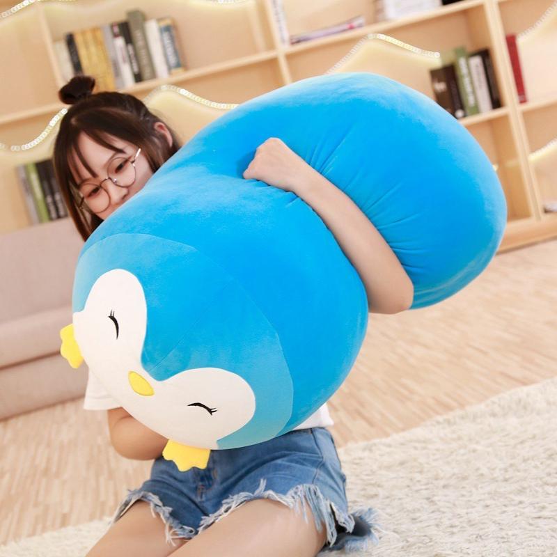 Cartoon Animal Shaped Plush Long Pillow Bed Sofa Sleeping Hugging Dolls Home Decoration Soft Fluffy Animal Sleeping Pillow Girlfriend's Birthday Gift
