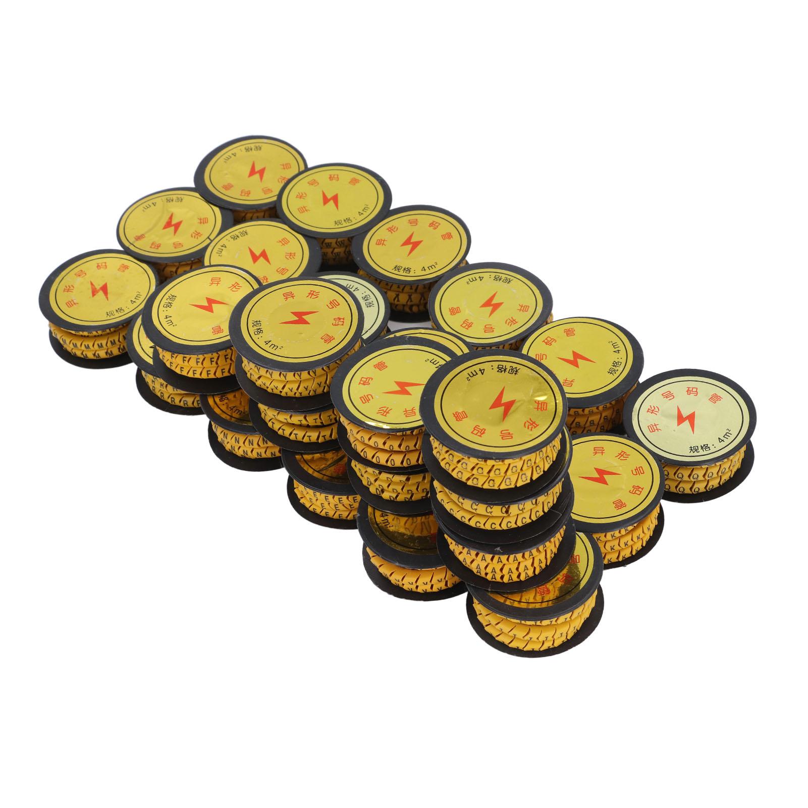 

26PCS Set Tube Cable Marker EC Letter Number PVC A to Z Marking Coded Cable Marker 6m2