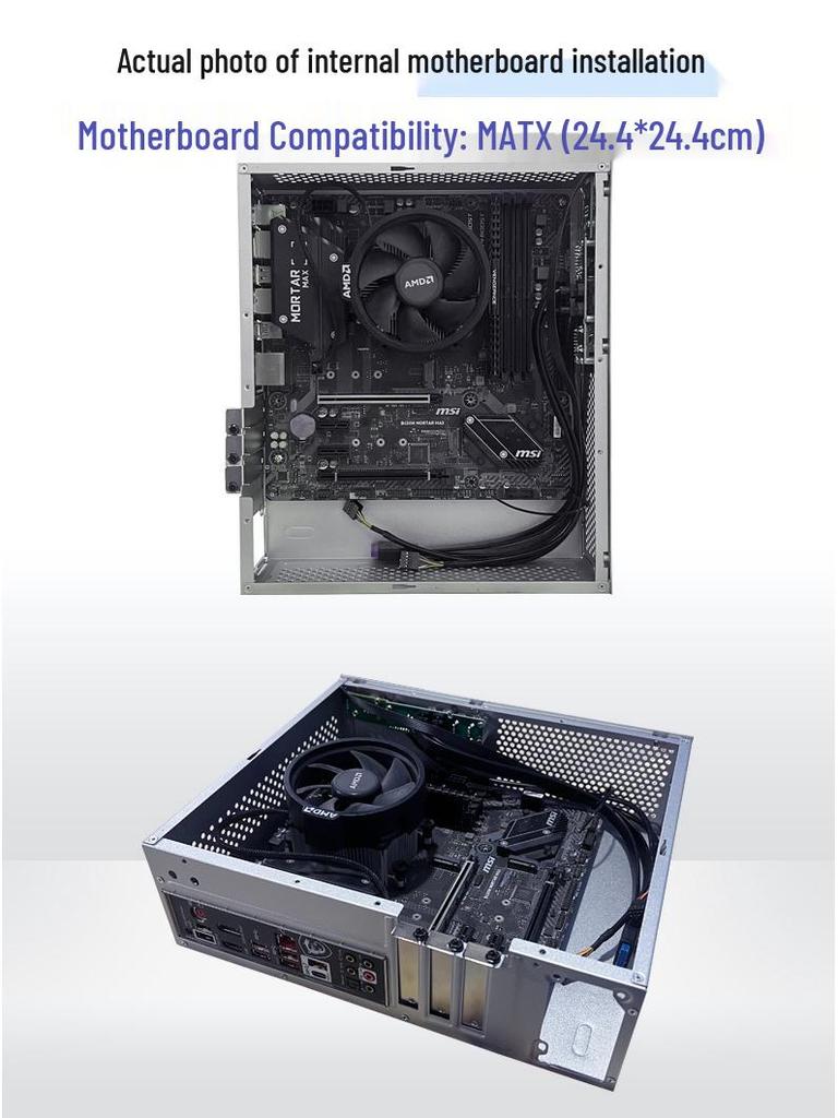 SKTC A10 Mini Horizontal/Vertical MATX 24x24 Motherboard 1U PSU 7.3L HTPC Computer Case