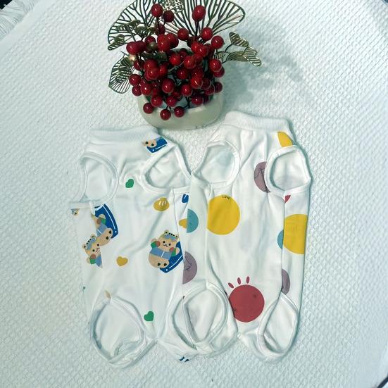 Herstelpak voor Katten Zachte Katoenen Kleding Schattige Cartoon Print Kat Vierpoot Kleding