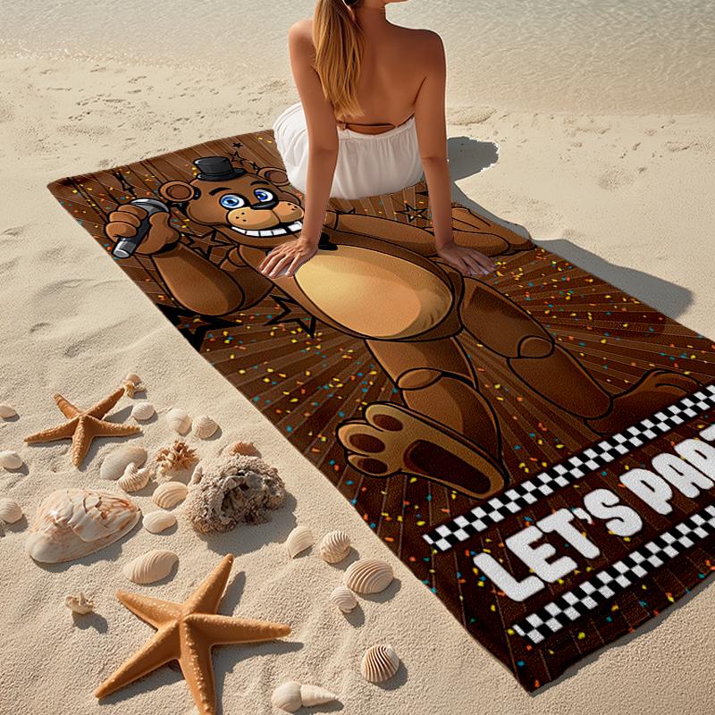 Freddy Bear Fashion Beach Towel: Ideal for Summer Adventures Soft, Absorbent and Quick Drying Suitable for Swimming and Bathing