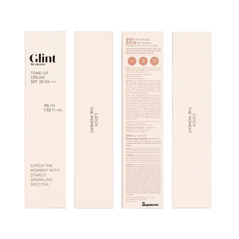GLINT BY VDIVOV Tone Up Cream SPF20 PA++ 45ml K-Beauty