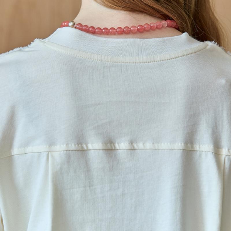 Maxza Fringe Flower Embroidery 7 Sleeve Blouse T shirT ze06qT012na