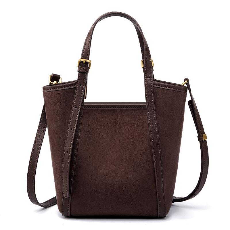 

2026 New Suede Leather Women s Bucket Bag Luxury Designer Shoulder Bag Large Capacity Cowhide Handbags Versatile Crossbody Bags