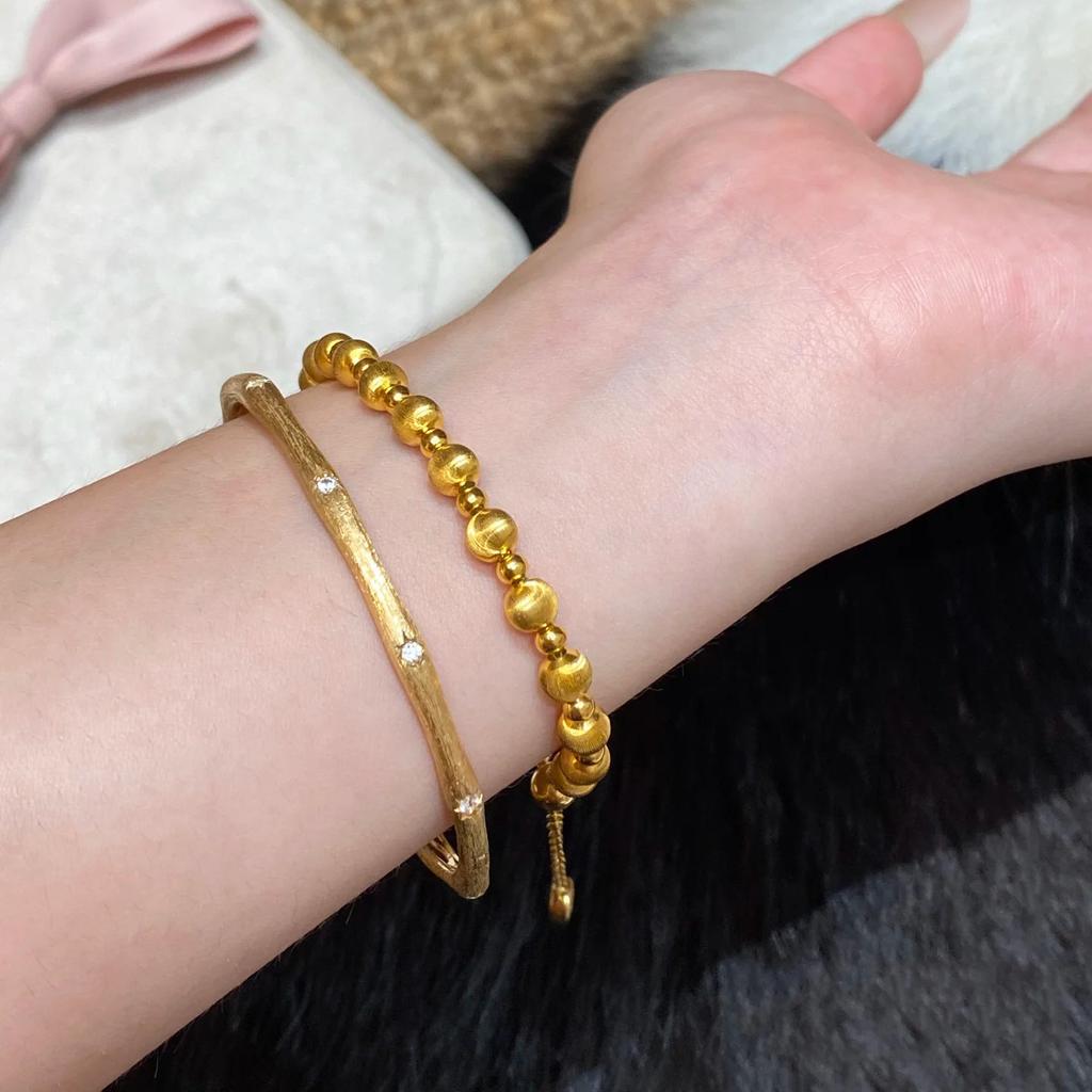 Italian Ribbon Star Brushed Bracelet French Retro Diamond-encrusted Exquisite Niche Design Light Luxury Versatile Bracelet