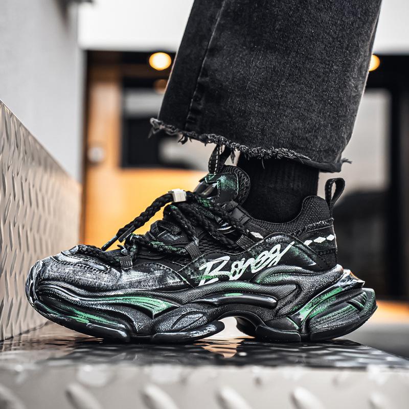 Shangchao shoes dad shoes dad shoes retro casual shoes student monk high versatile autumn men s shoes 39