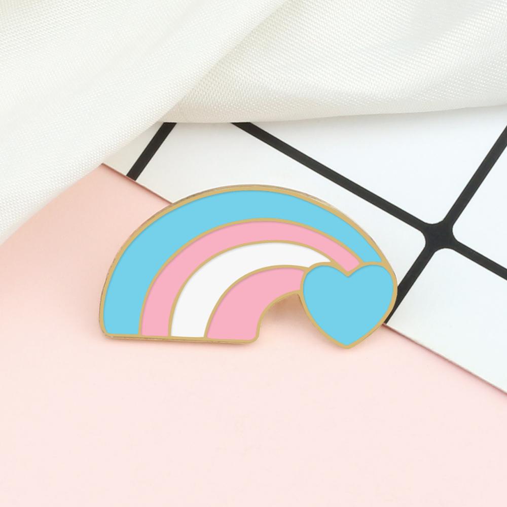 Transgender Pride Enamel Pin LGBT Flag Peace Trans Gay Lesbian Brooch Custom Bag Lapel Pins Cartoon Cute Badge for Lover Jewelry