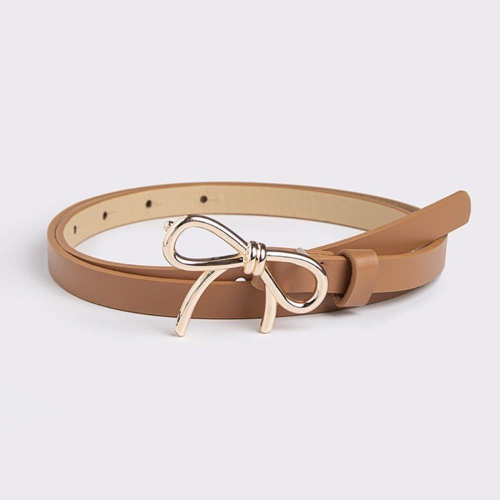 Bow Detail Women Bowknot Buckle Belt Adjustable Thin Belt for Trending Accessory