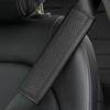 Embossed Fiber Leather Car Seat Belt Shoulder Strap Cover 1Pc Decompression Comfort Easy To Clean for Daily Use 1PCS