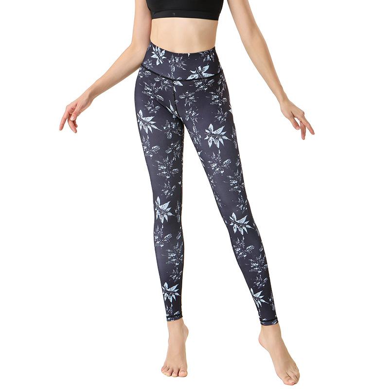 New yoga pants women's quick-drying printed yoga fitness clothes high waist hip lift sports leggings