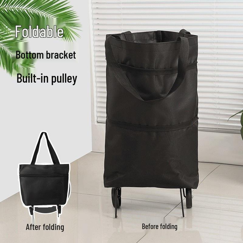 Foldable Portable Shopping Trolley Bag with Wheels - Large Capacity for Home, Grocery, and Express Delivery