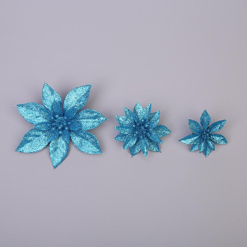 Exquisite Christmas Flowers, Solid Scallion Powder Gold, Silver and Red Flower, Christmas Tree Ornaments, Christmas Wreaths, Rattan, Christmas Decorat