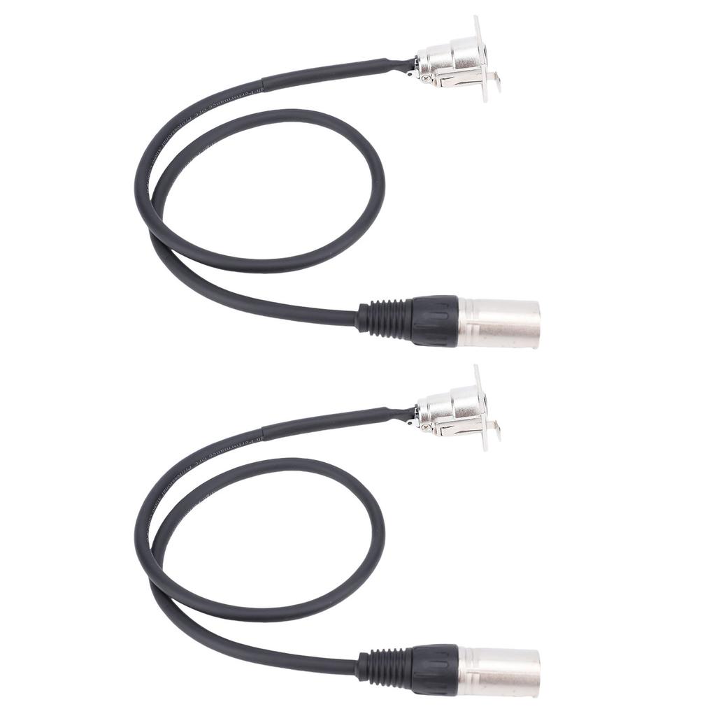 2 Pcs XLR Pass Through Cable No Solder D Type XLR Cable Mic Feed Pass Thru Converter for Stage Box Patch Panel Floor Box
