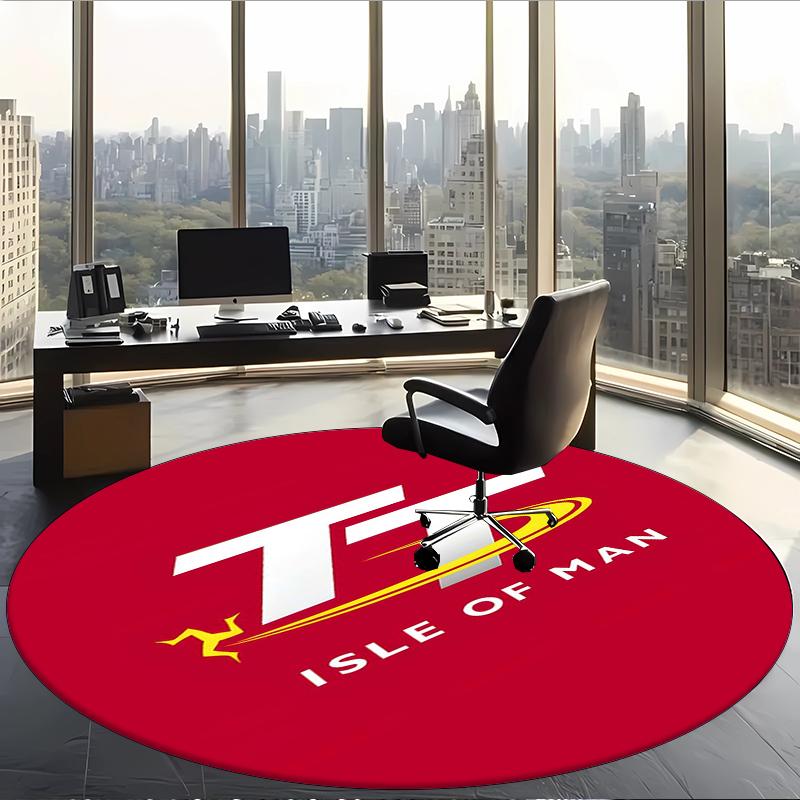 Lsle Of Man Tt (1) Round Office Rug Decorative Floor Rug for Office Bedroom Living Room and Home Space